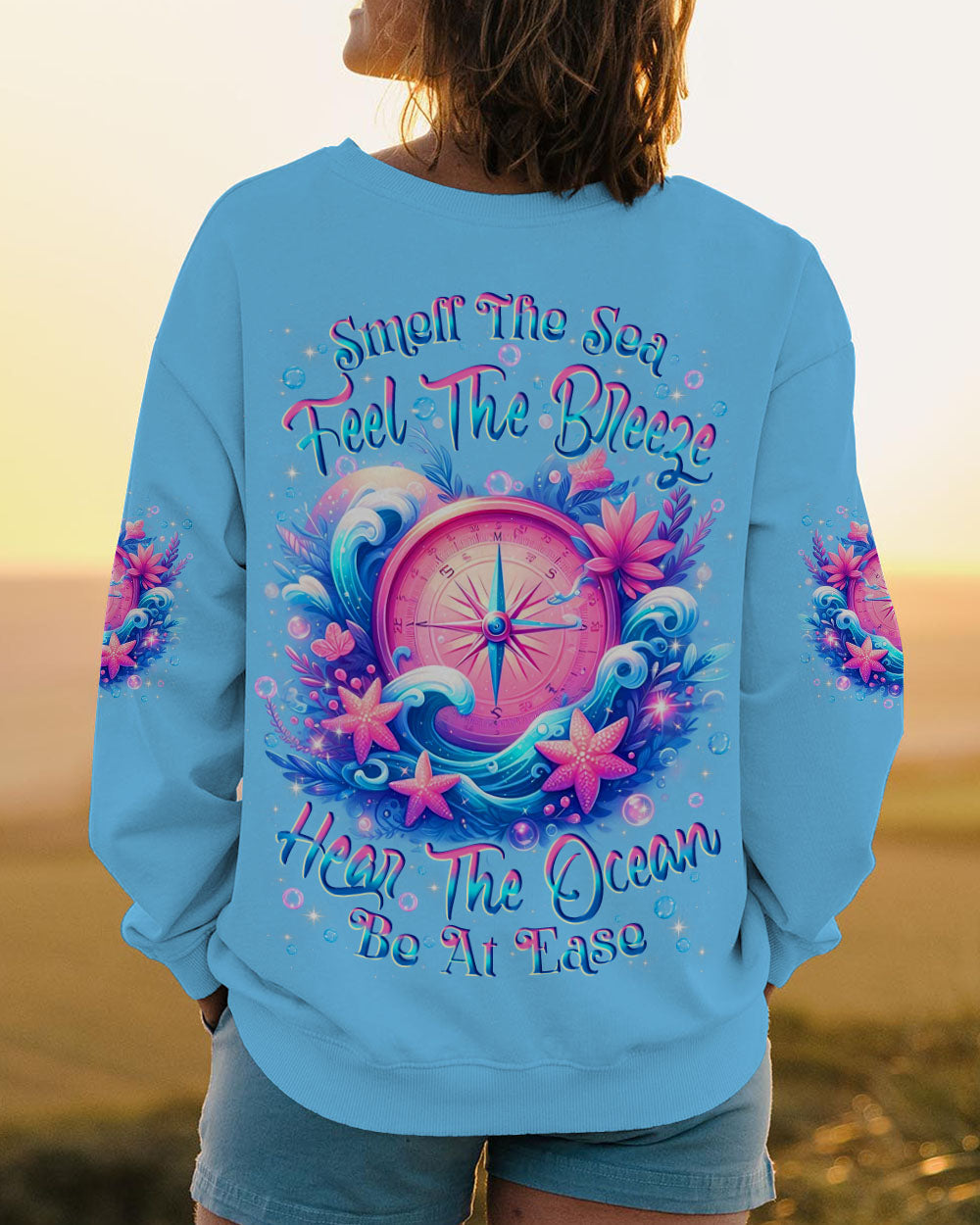 SMELL THE SEA FEEL THE BREEZE COMPASS ALL OVER PRINT - YHLN2503253
