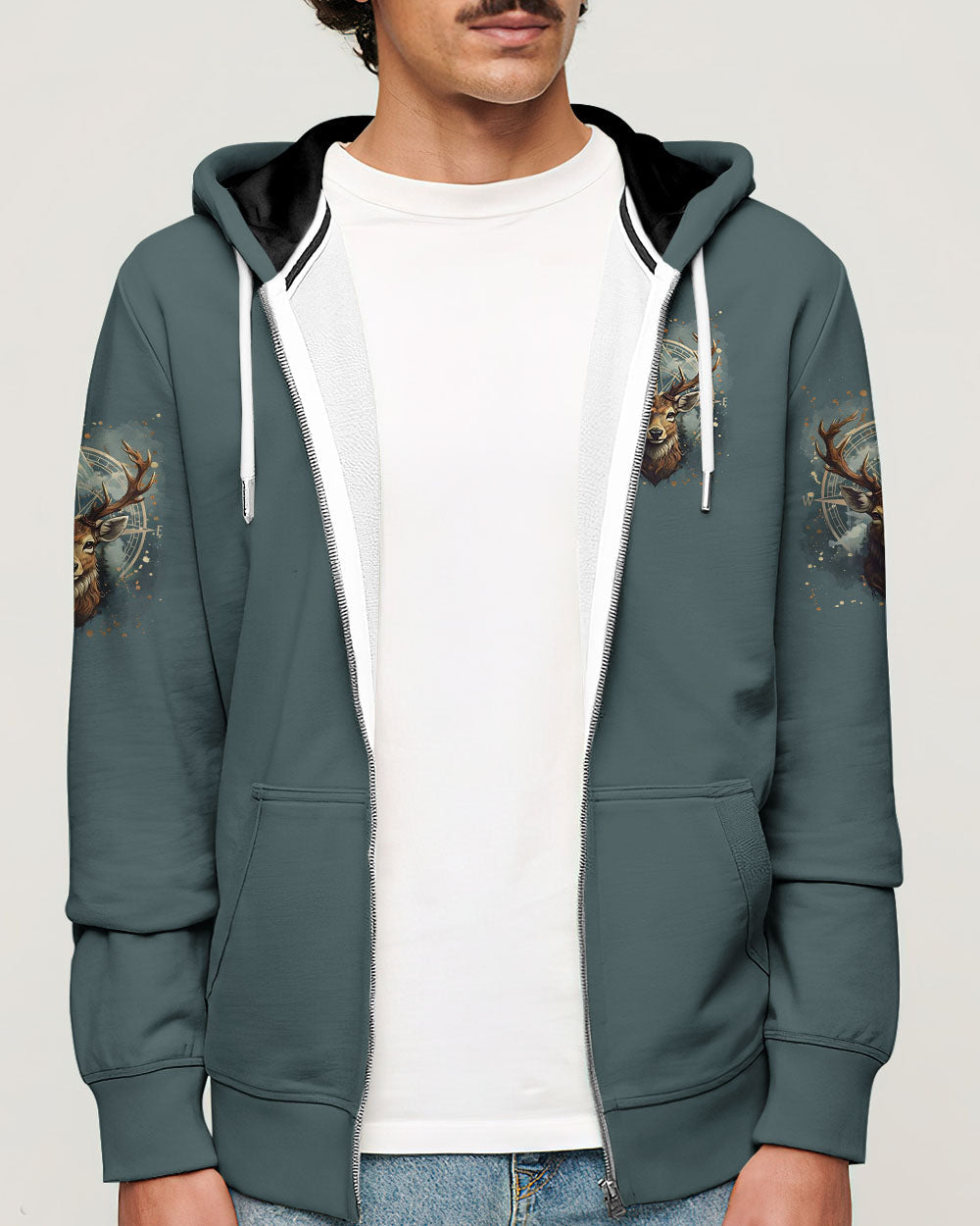 NOT ALL WHO WANDER ARE LOST DEER COMPASS ALL OVER PRINT - YHLN2611253