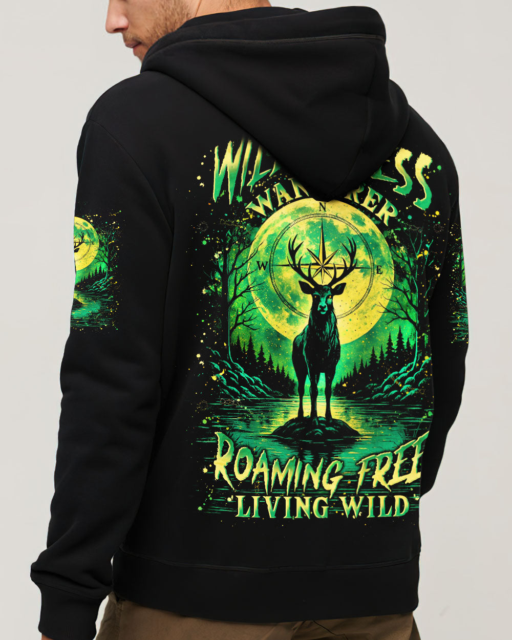 WILDERNESS WANDERER ROAMING FREE LIVING WILD DEER ALL OVER PRINT - YHLN2807252
