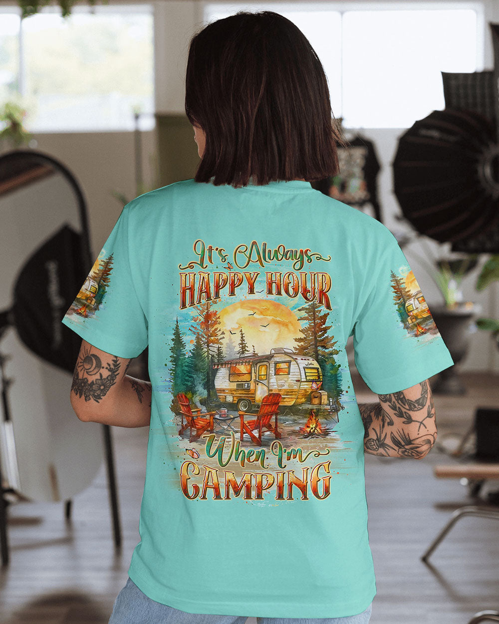 IT'S ALWAYS HAPPY HOUR WHEN I'M CAMPING ALL OVER PRINT - YHLT0807243