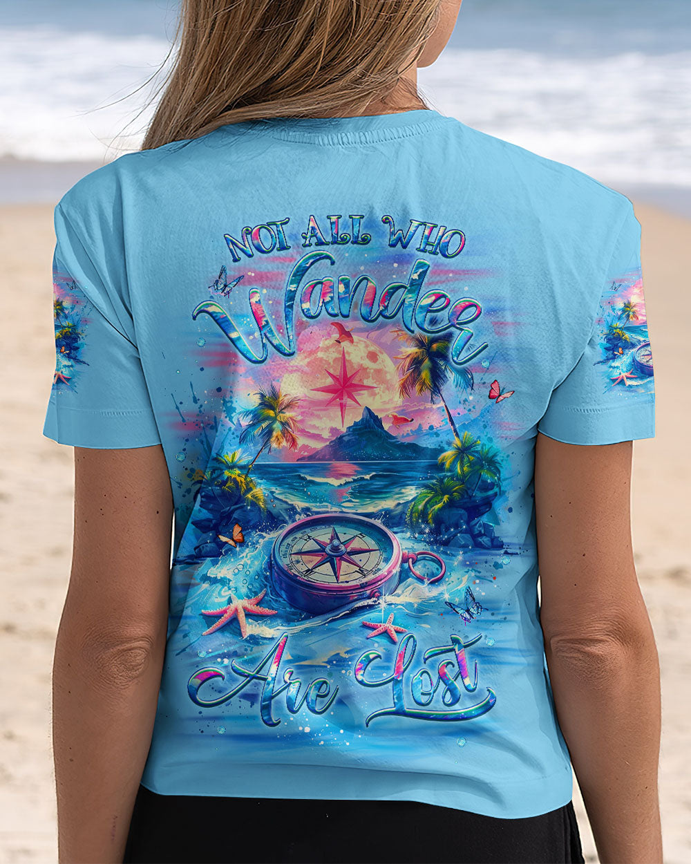 NOT ALL WHO WANDER ARE LOST COMPASS BEACH ALL OVER PRINT - YHLT0904253