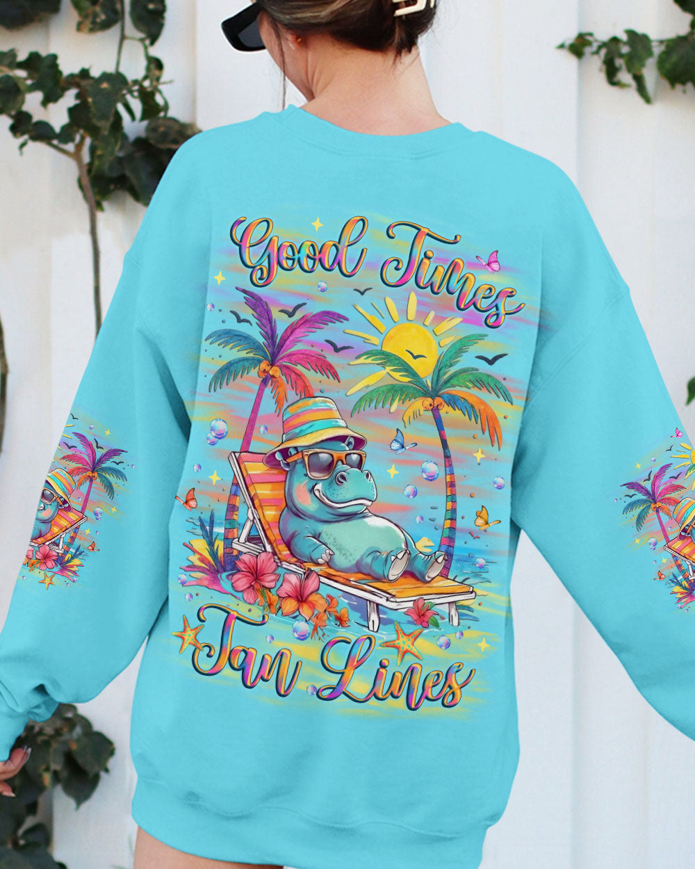 GOOD TIMES TAN LINES HIPPO ALL OVER PRINT - YHLT0907254