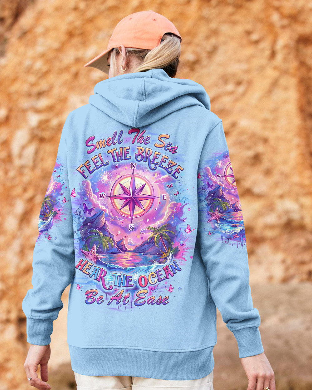SMELL THE SEA FEEL THE BREEZE COMPASS ALL OVER PRINT - YHLT2803253