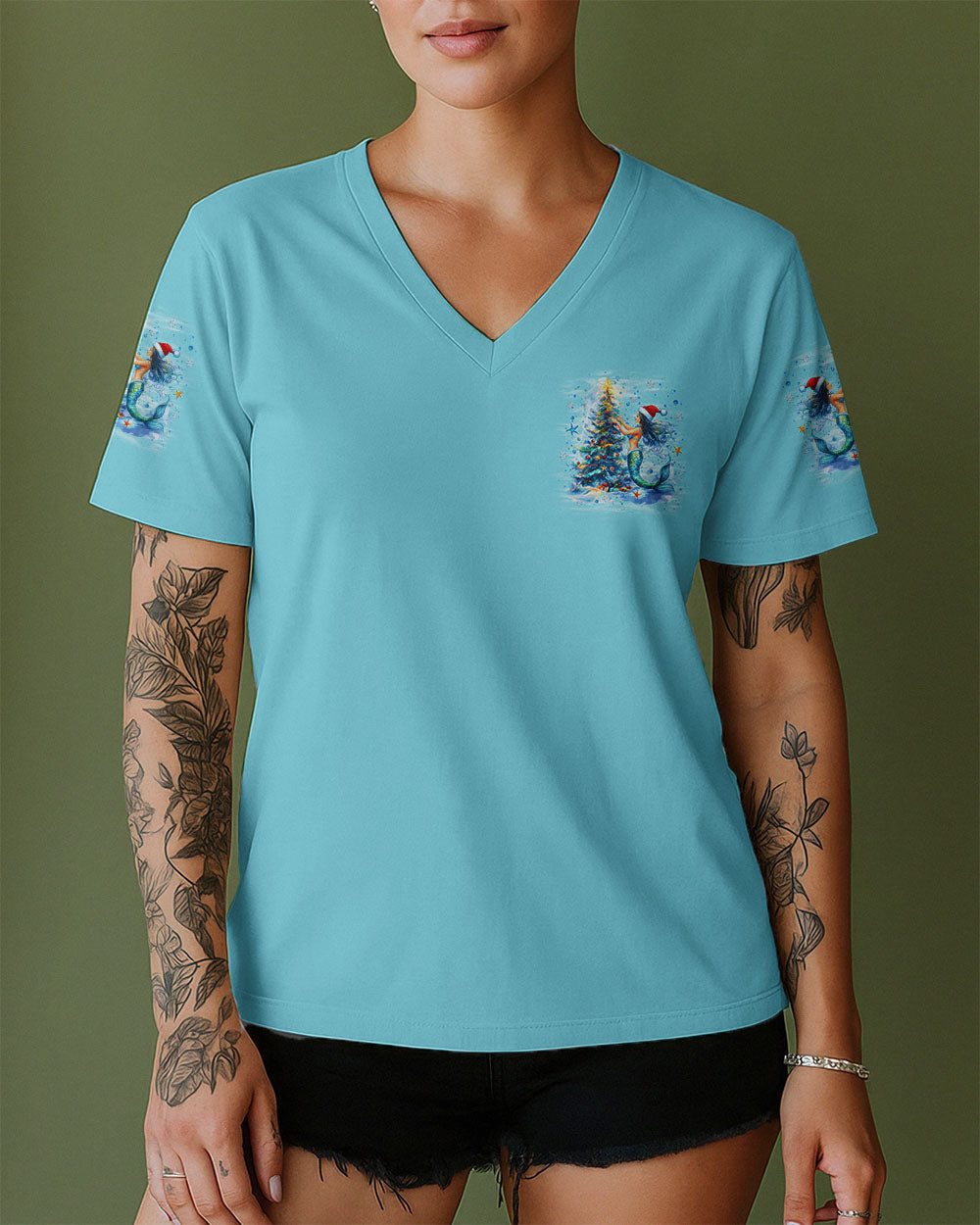 HOLLY JOLLY MERMAID CHRISTMAS ALL OVER PRINT - YHLT3110252