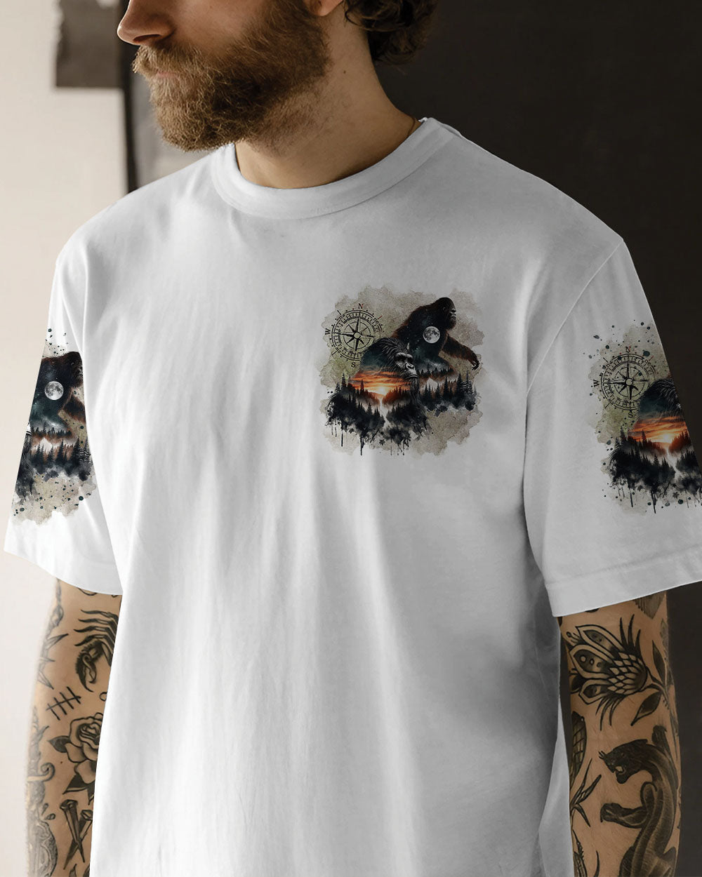 NOT ALL WHO WANDER ARE LOST BIGFOOT COMPASS ALL OVER PRINT - TLTR0211244