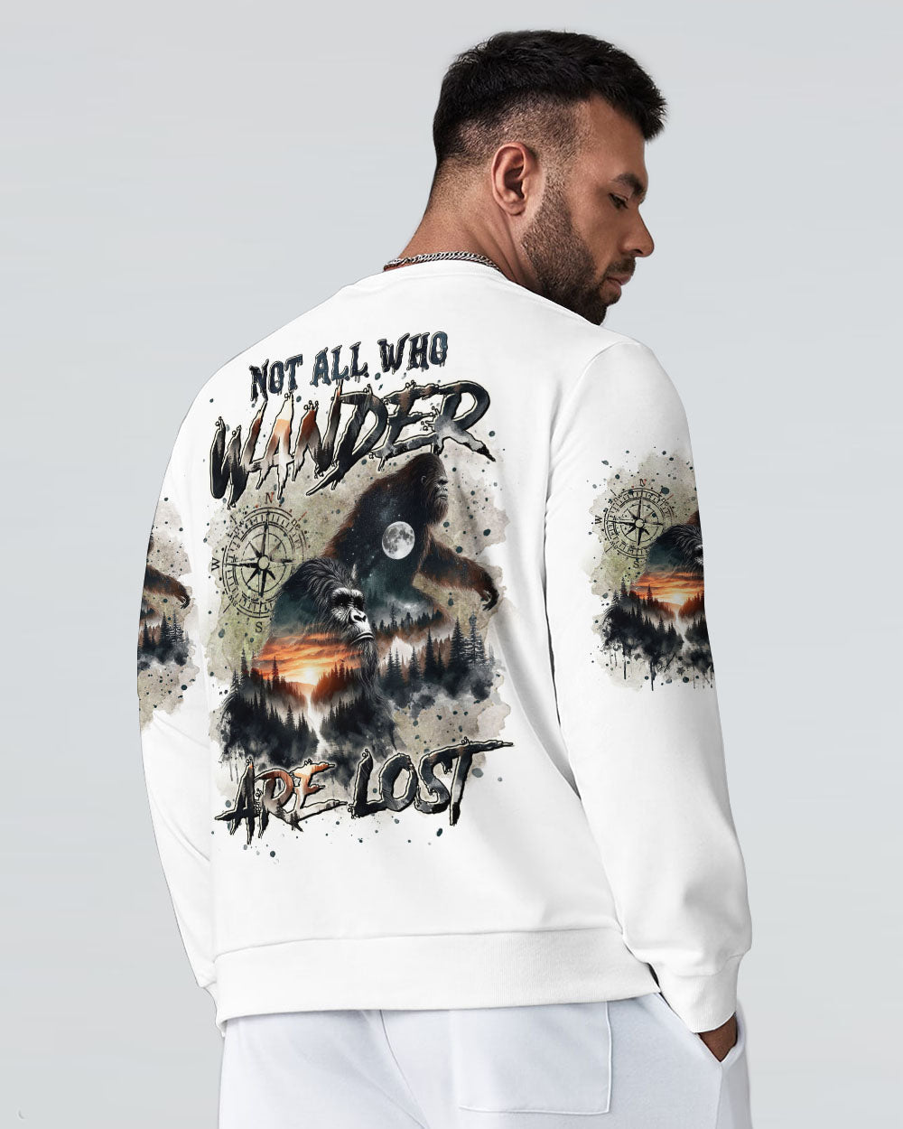 NOT ALL WHO WANDER ARE LOST BIGFOOT COMPASS ALL OVER PRINT - TLTR0211244