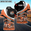 Bluejose Truck Flame Pattern Personalized Name Polo Shirt For Truck Driver 4 Colors