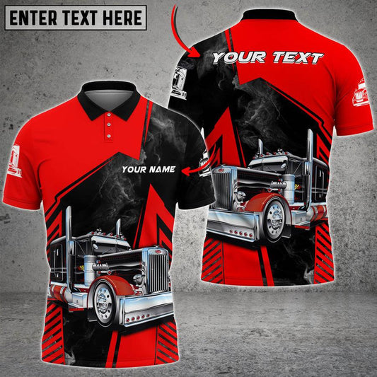 Bluejose Customized Name Truck Smoke Multicolor Option Polo Shirt, Perfect Gift For Truck Driver