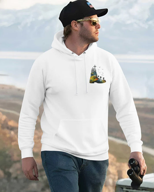 BlueJose When God Gives You Mountains Personalized Hiking Shirt - White