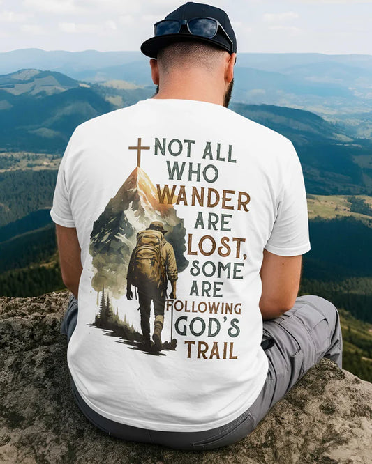 BlueJose Not All Who Wander Are Lost Personalized Hiking 3D Shirt - White
