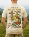 BlueJose I've Got Hiking In My Veins Personalized Hiking 3D Shirt - Sand