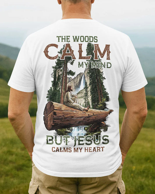 BlueJose The Woods Calm My Mind Personalized Hiking 3D Shirt - White