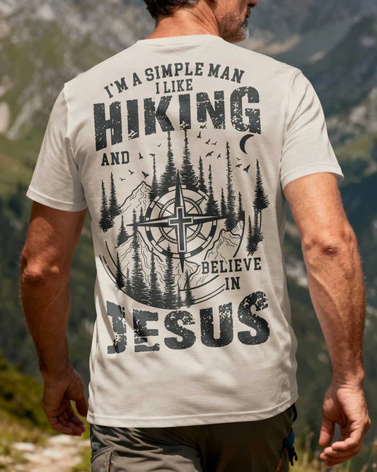 BlueJose I'm A Simple Man I Like Hiking And I Believe In Jesus Personalized Hiking 3D Shirt