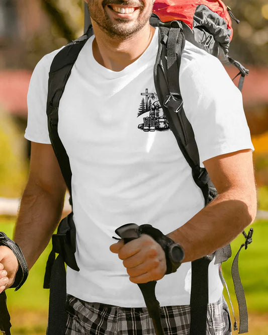 BlueJose My Backpack Holds My Load But His Cross Carries My Purpose Personalized Hiking 3D Shirt