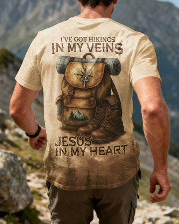 BlueJose I've Got Hikings In My Veins Jesus In My Heart Personalized Hiking 3D Shirt