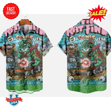 Bluejose Hot Rod Vintage Rat Fink Hawaiian Shirt