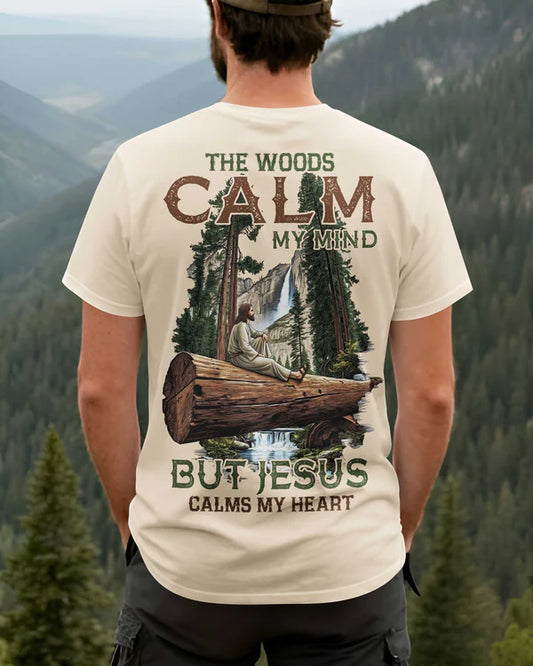 BlueJose The Woods Calm My Mind Personalized Hiking 3D Shirt - Beige