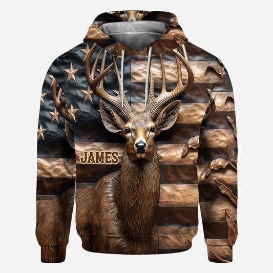 BlueJose Love Hunting, Personalized Hunting All Over Shirt, Personalized 3D Hoodie For Hunting Lover