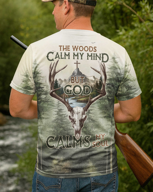 BlueJose The Woods Calm My Mind Shirt, Personalized Hunting 3D Shirt