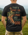 BlueJose Hike I Pray And I Trust God Personalized Hiking 3D Shirt - Black