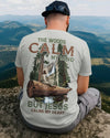 BlueJose The Woods Calm My Mind Personalized Hiking 3D Shirt - Grey
