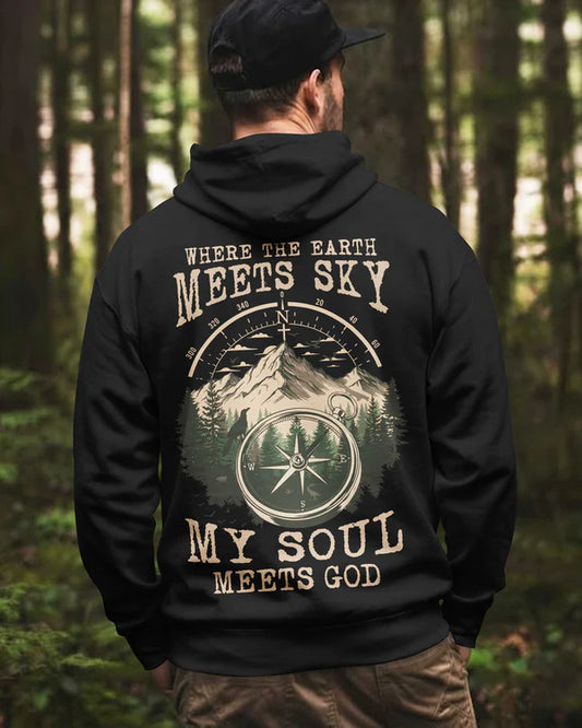 BlueJose My Soul Meets God Personalized Hiking Shirt - Black