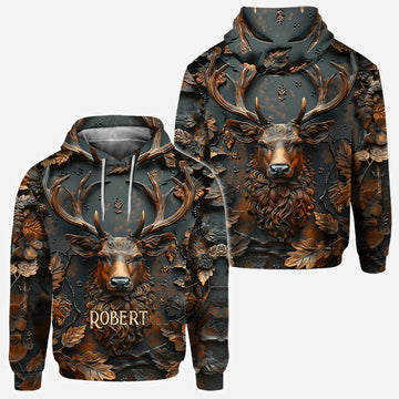 BlueJose Cool Deer Personalized Hunting All Over Shirt, Personalized 3D Hoodie For Hunting Lover