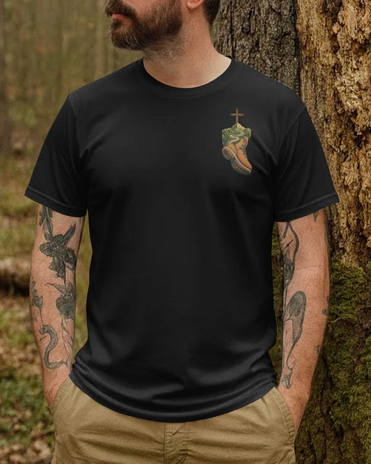 BlueJose Hike I Pray And I Trust God Personalized Hiking 3D Shirt - Black