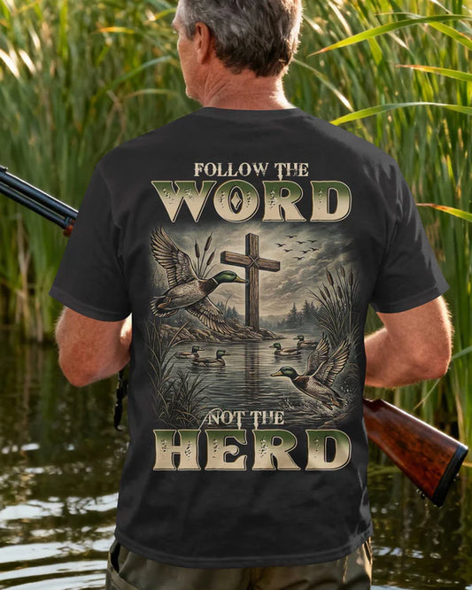BlueJose Follow The Word Not The Herd Shirt, Personalized Hunting 3D Shirt