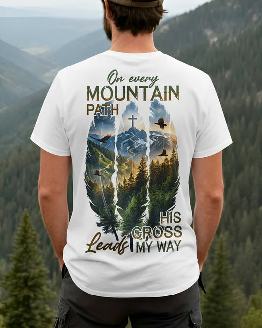 BlueJose On Every Mountain Path Personalized Hiking 3D Shirt - White