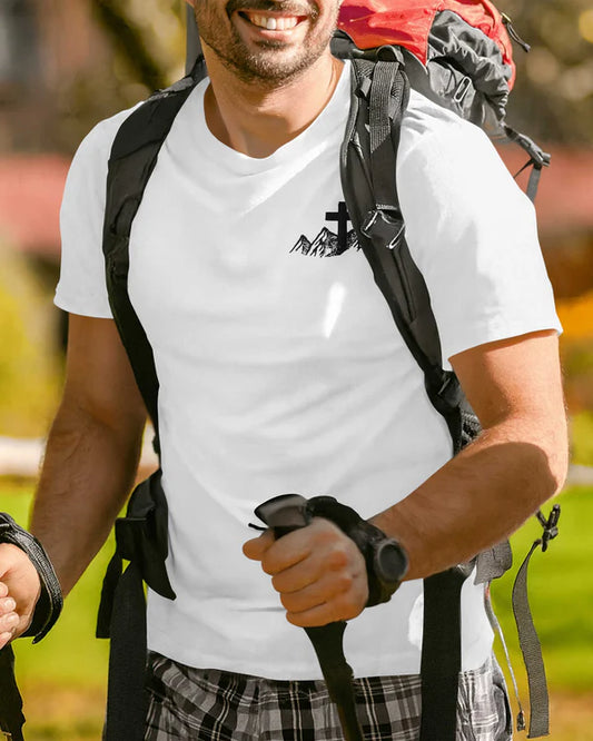 BlueJose I Asked God To Make Me A Better Man He Sent Me A Pair Of Hiking Boots Personalized Hiking 3D Shirt - White