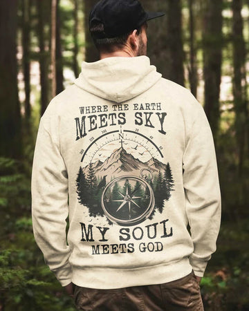 BlueJose My Soul Meets God Personalized Hiking Shirt - Sand