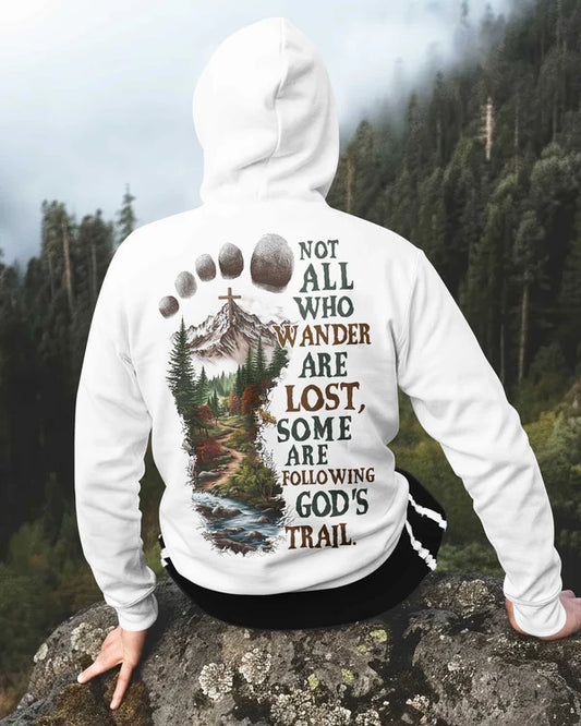 BlueJose Not All Who Wander Are Lost  Personalized Hiking Shirt - White