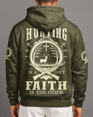 BlueJose Hunting Is A Gift Faith Is The Guide Shirt, Personalized Hunting 3D Shirt