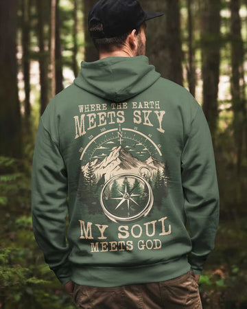 BlueJose My Soul Meets God Personalized Hiking Shirt - Green