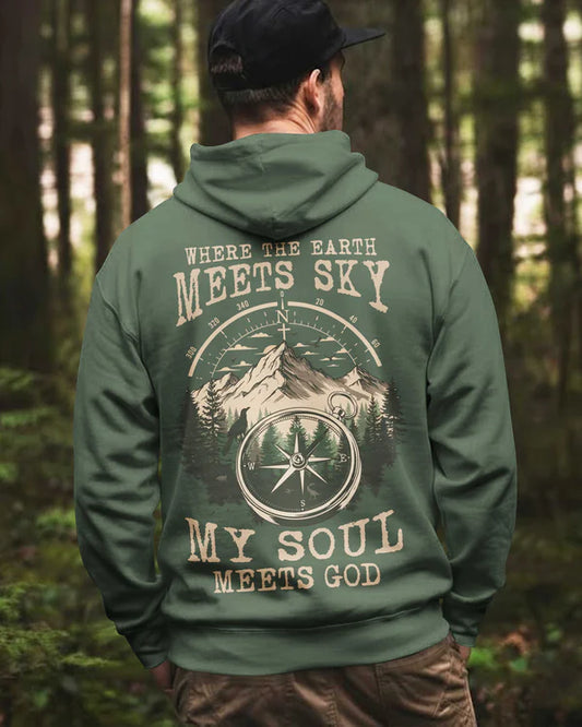 BlueJose My Soul Meets God Personalized Hiking Shirt - Green