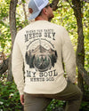 BlueJose My Soul Meets God Personalized Hiking Shirt - Sand