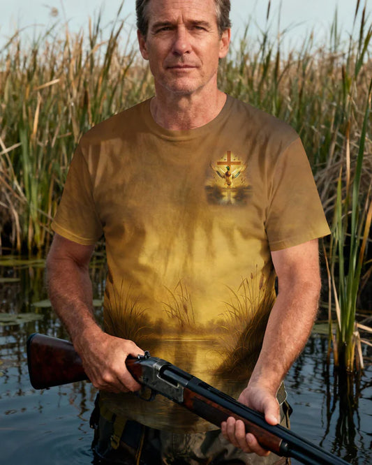 BlueJose I'm God's Favorite Hunter Shirt, Personalized Hunting 3D Shirt