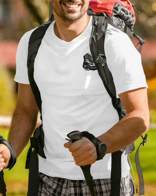 BlueJose Boots On The Ground Eyes On The Cross Personalized Hiking 3D Shirt