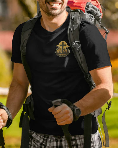 BlueJose Jesus Is My Savior Hiking Is My Therapy Personalized Hiking 3D Shirt - Black