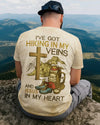 BlueJose I've Got Hiking In My Veins Personalized Hiking 3D Shirt - Sand