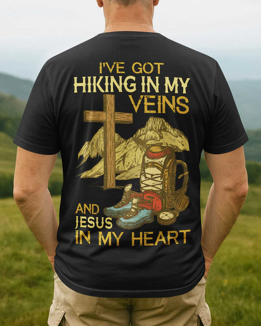 BlueJose I've Got Hiking In My Veins Personalized Hiking 3D Shirt - Black