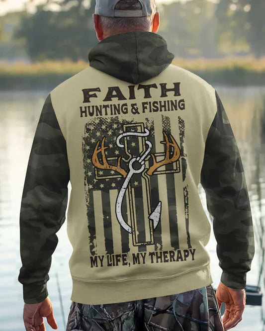 BlueJose Hunting & Fishing Therapy Hoodie, Perssonalized Hunting 3D Shirt