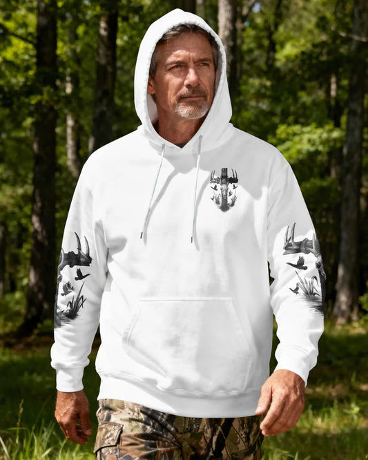 BlueJose I Am A Simple Man I Like Hunting And Believe In Jesus Shirt, Personalized Hunting 3D Shirt