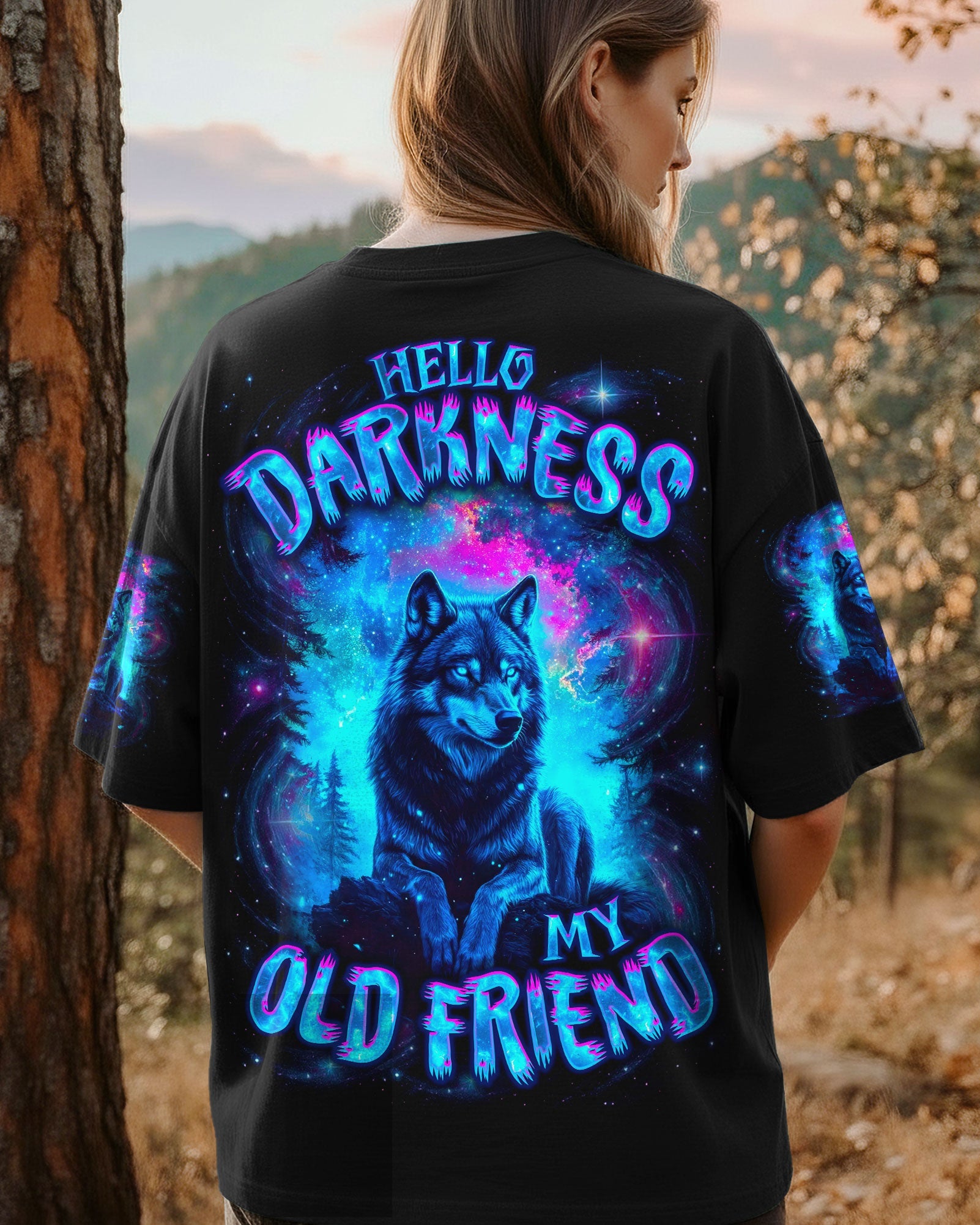 HELLO DARKNESS MY OLD FRIEND WOLF ALL OVER PRINT - TLNO0611252