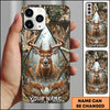 BlueJose Deer Hunting Duo Antlers Forest Geometry Personalized Name 3D Phonecase