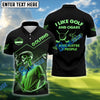 BlueJose I Like Golf Funny Skull Golf Shirt Customized Name, Team Name 3D Shirts (4 Colors)