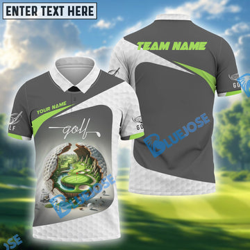 BlueJose Scenic Golf Course Polo Shirt, Custom Name & Team Name 3D Shirts