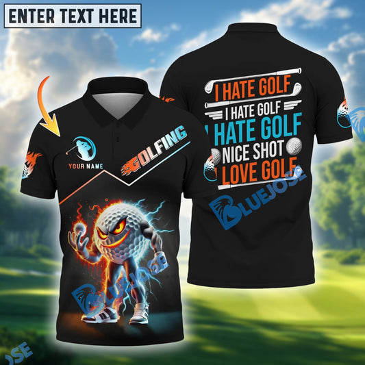 BlueJose Thunder Strike Funny Golf Polo Shirt, Custom Name & Team Name 3D Shirts