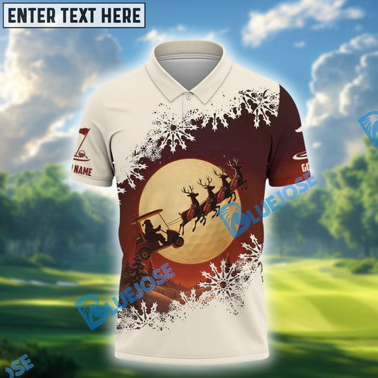 BlueJose Christmas Golf Shirt, Xmas Golf Shirt, Custom Name & Team Name 3D Shirts